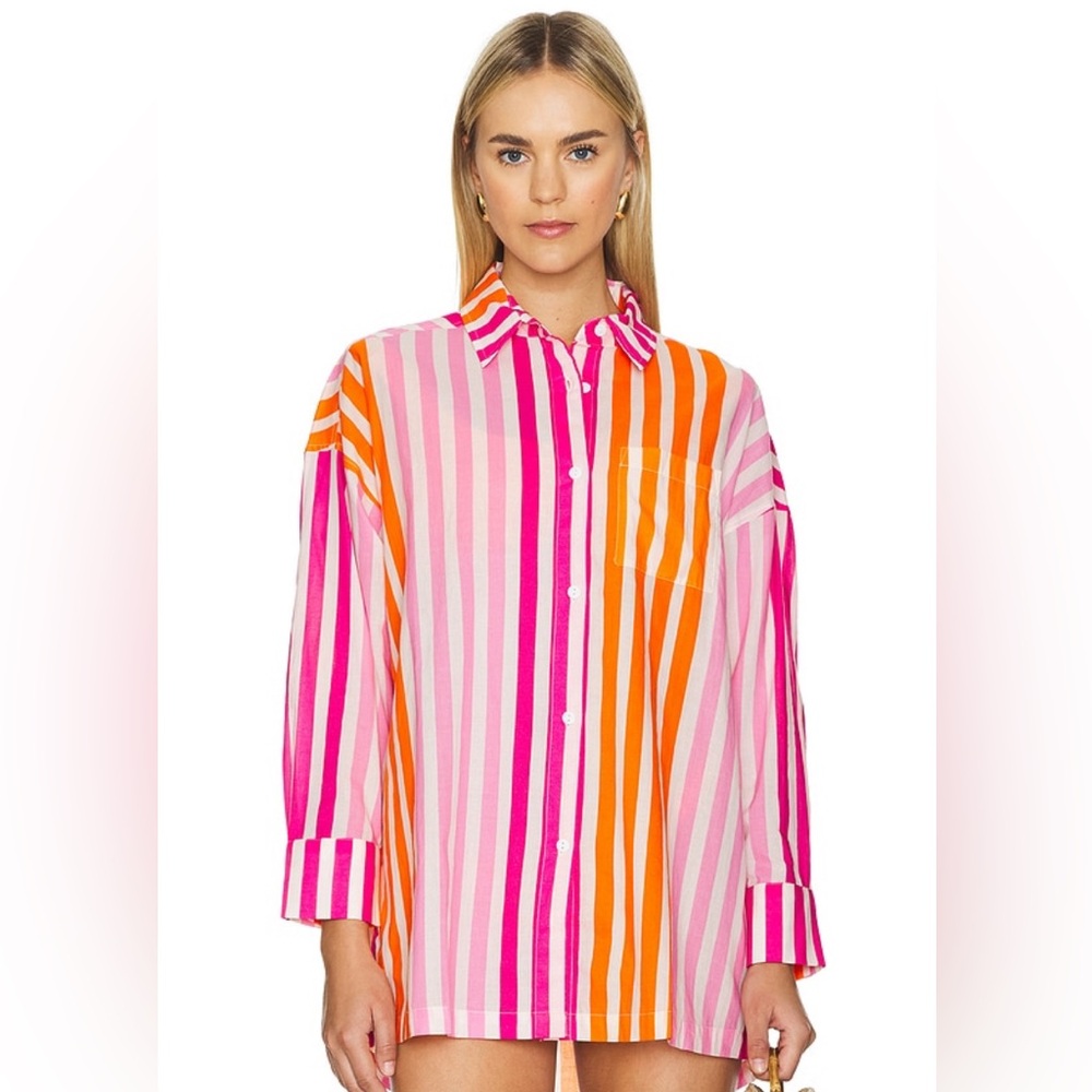 BEACH RIOT Alexa Top in Sunset Stripes